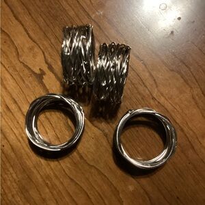 Silver Twisted Wire Napkin Rings Set